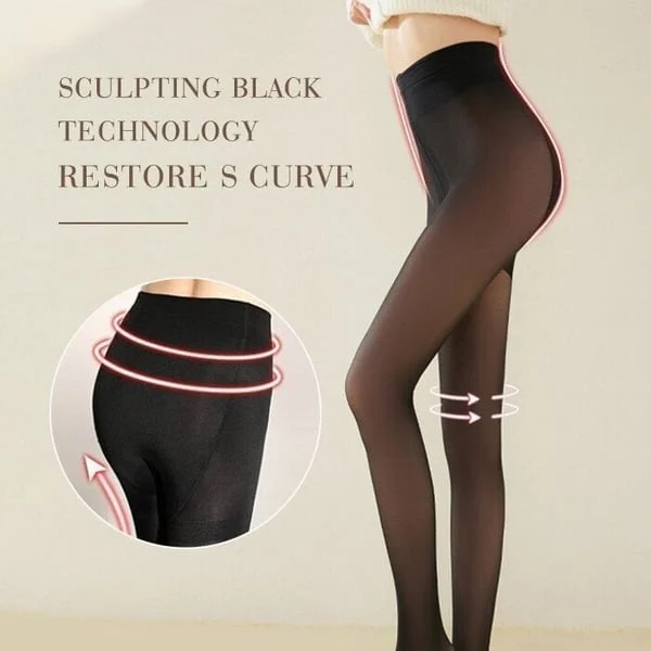 Flawless Legs Fake Translucent Warm Plush Lined Elastic Cozy Tights