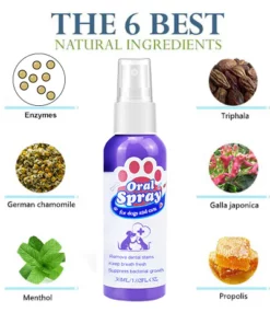 PetryŽ Teeth Cleaning Spray for Dogs & Cats, Eliminate Bad Breath, Targets Tartar & Plaque, Without Brushing