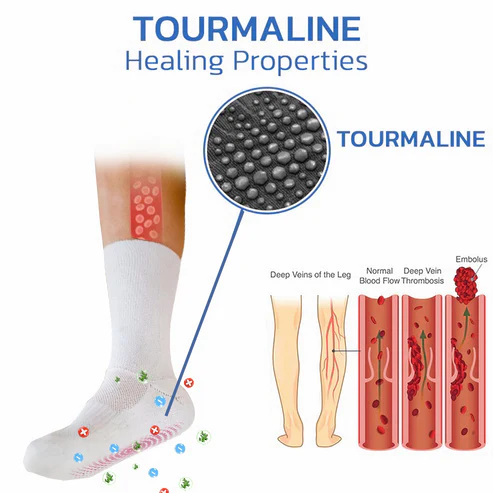 ViastxNon-Binding Tourmaline Thermal Cycle Self-Heating Health Socks