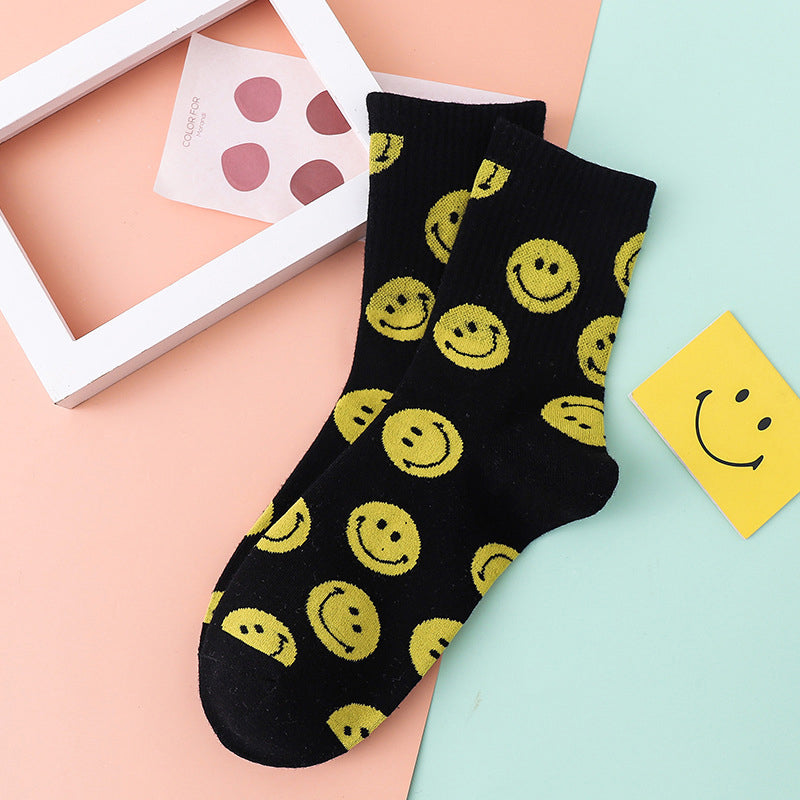 Cartoon Smiley Printed Socks