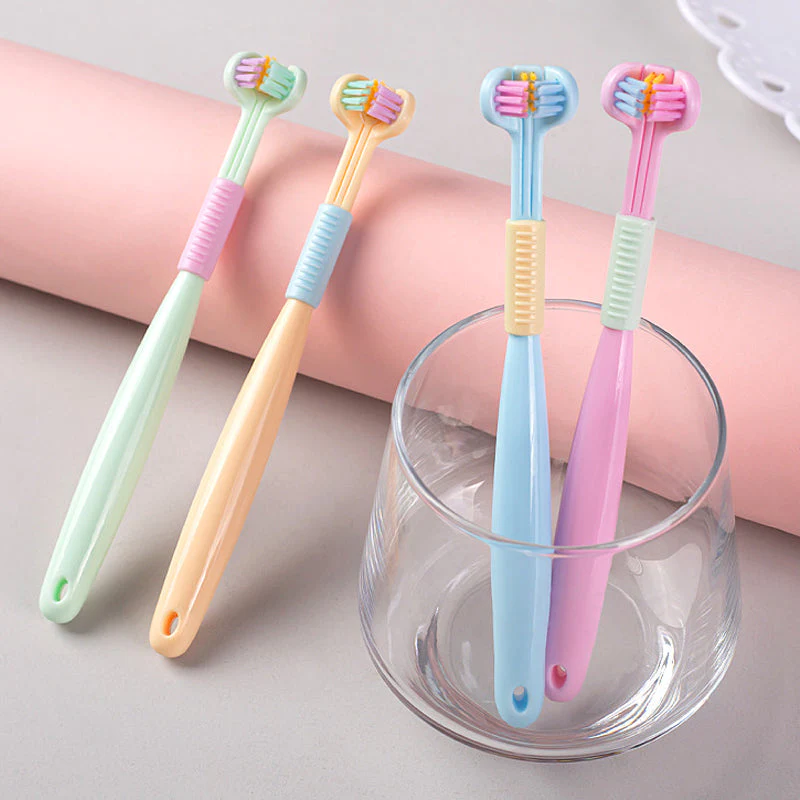 V-Shaped Three Sided Toothbrush