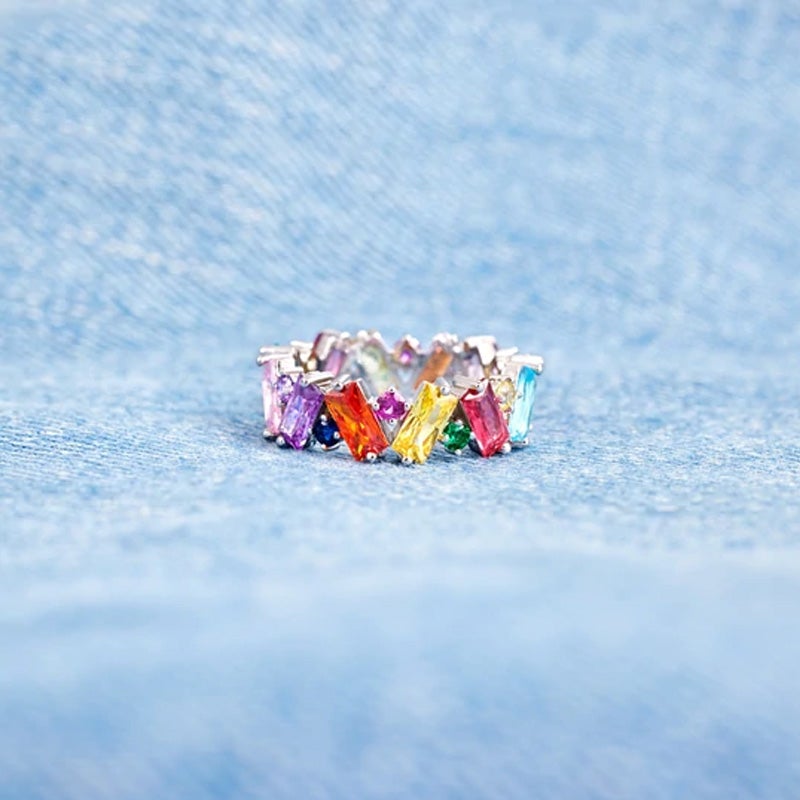 Rainbow Zircon Ring