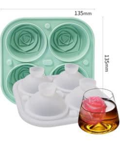 4-Compartment Large Rose Ice Cube Mold