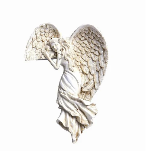 Door Frame Angel Wing Sculpture Retro Wall Decoration Frame Angel