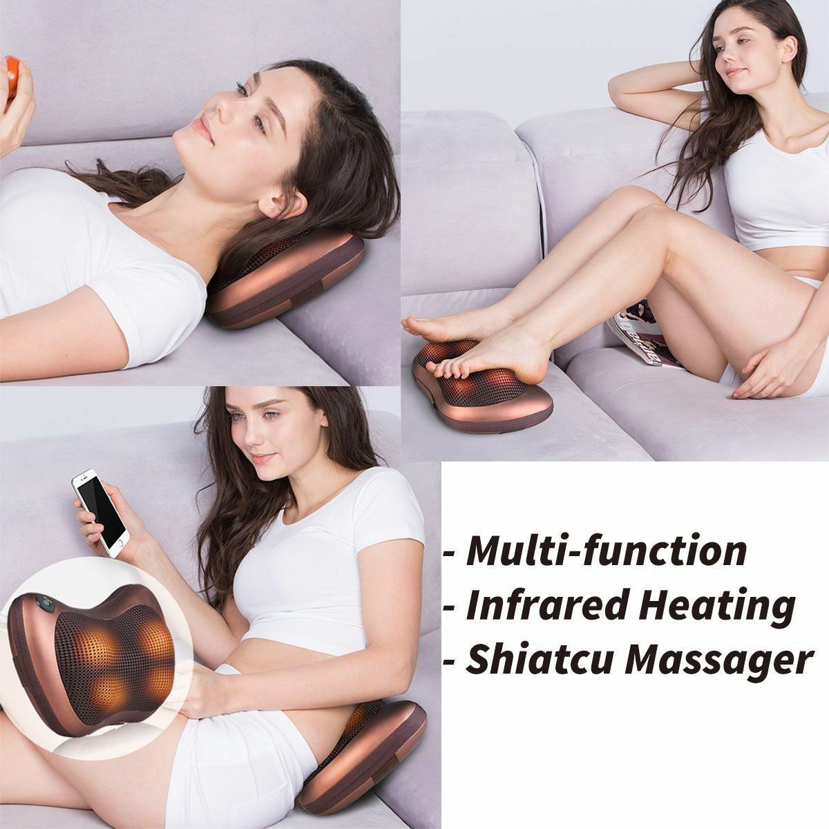 Shiatsu Pillow Massager With Heat