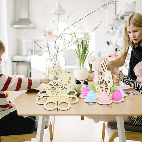 Creative Easter Wooden Bunny Egg Rack