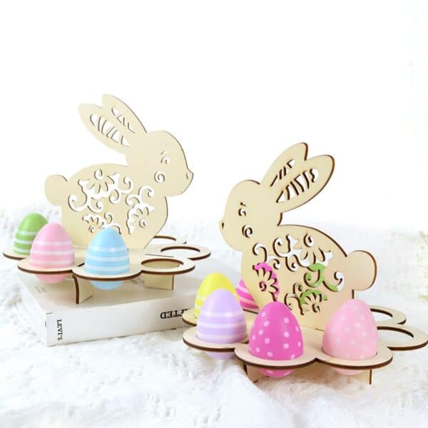 Creative Easter Wooden Bunny Egg Rack