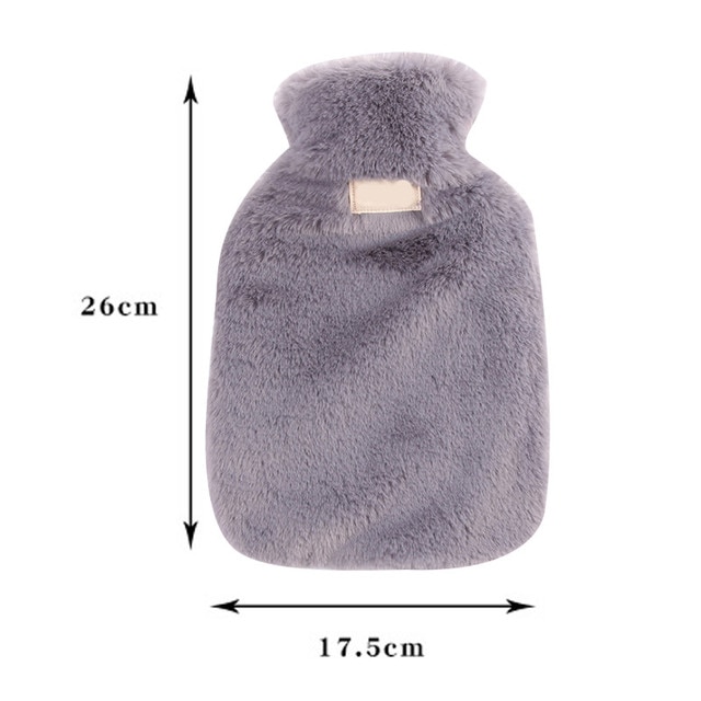 Hot Water Bottle with Soft Fur Cover