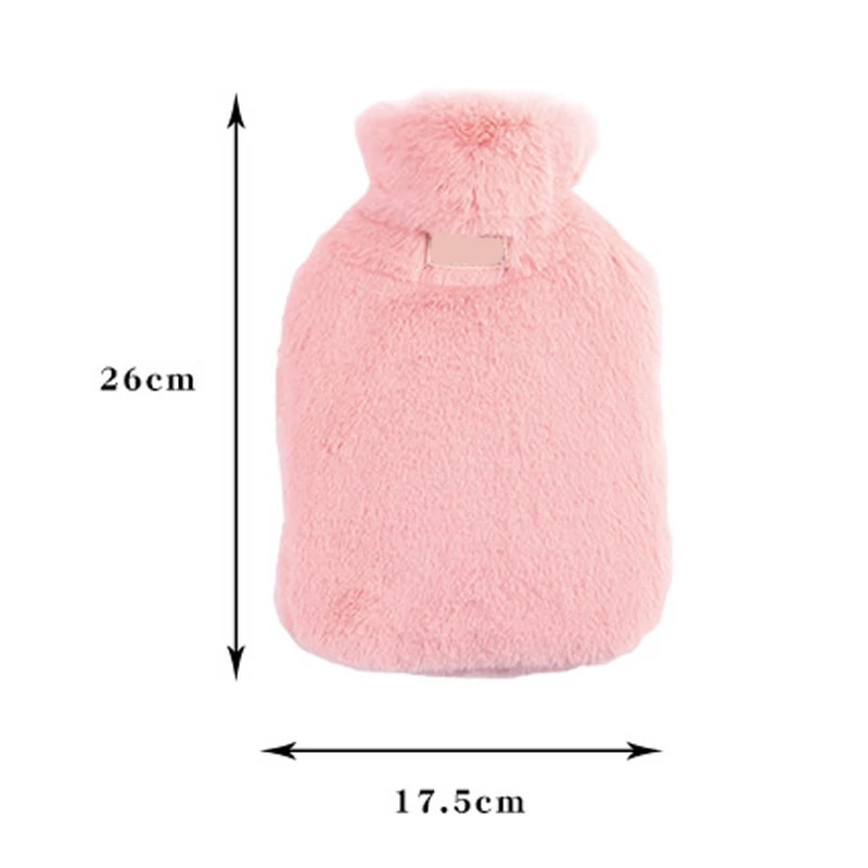 Hot Water Bottle with Soft Fur Cover