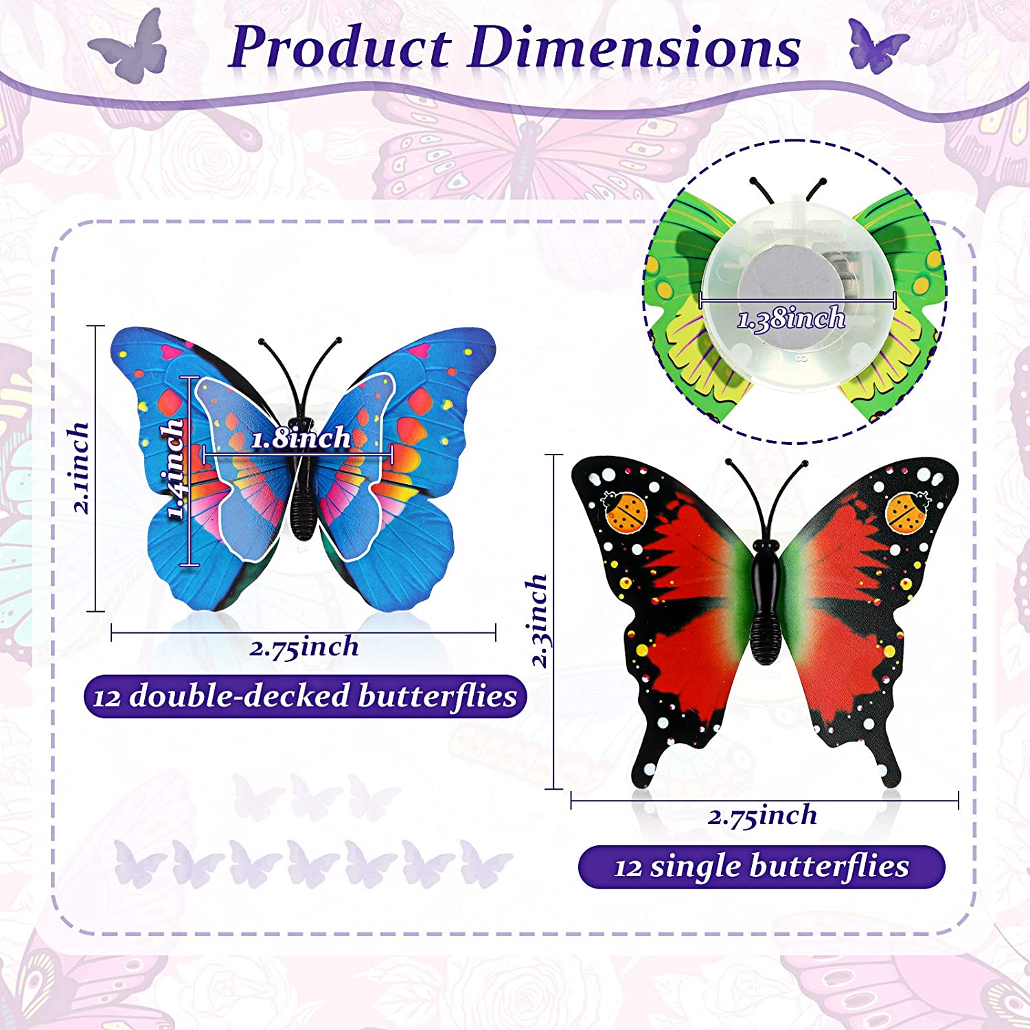 LED 3D Butterfly Wall Lights (10 Pieces)