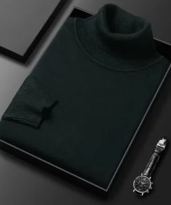 Men's Solid Color Turtleneck Sweater