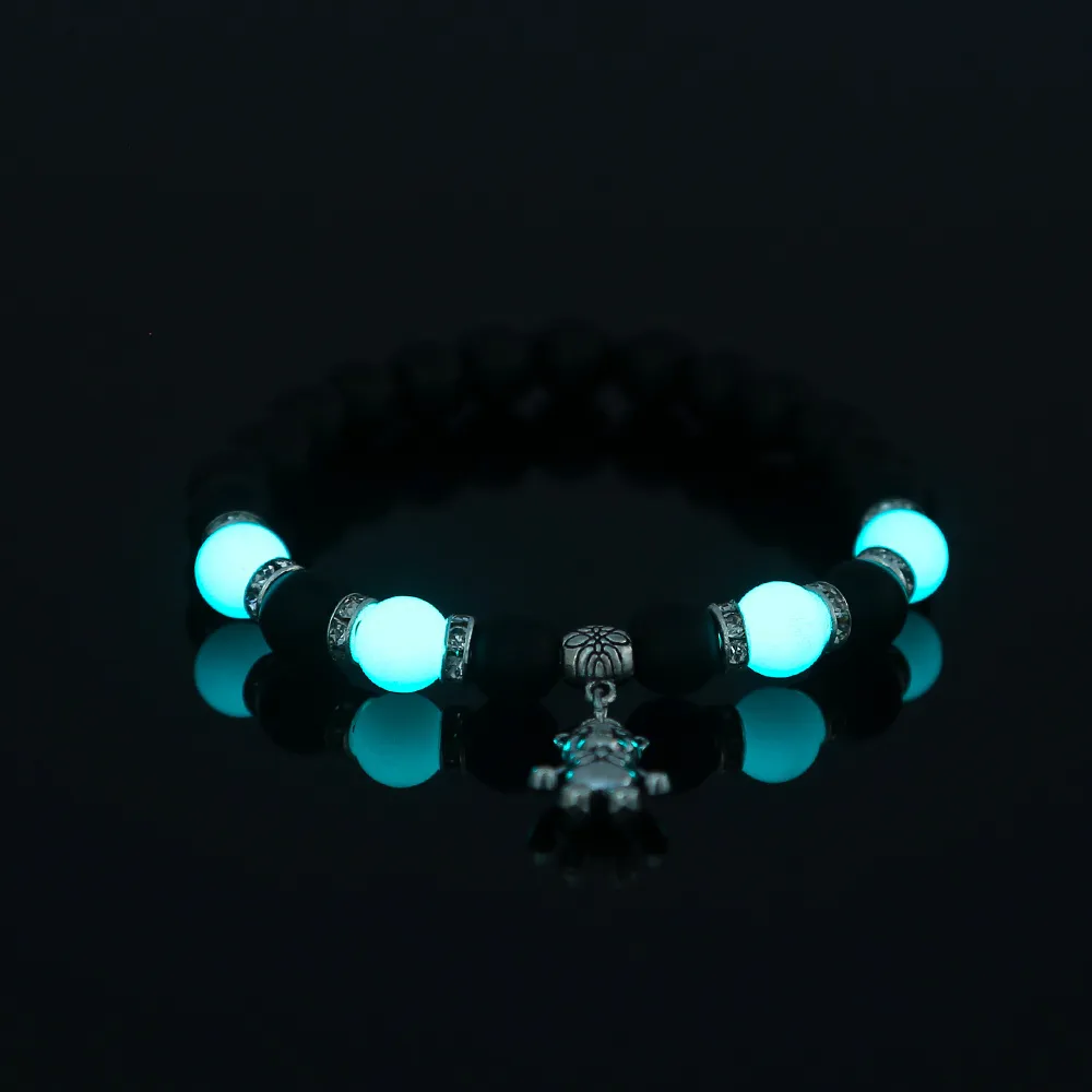 Glass Bead Luminous Bear Bracelet