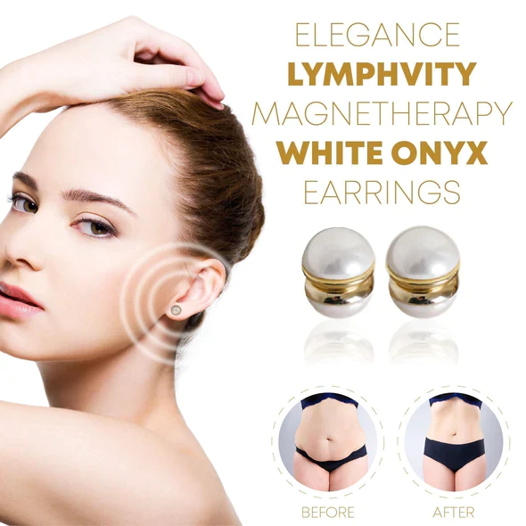 Elegance Lymphvity MagneTherapy White Onyx EarringsLimited time discount  last day