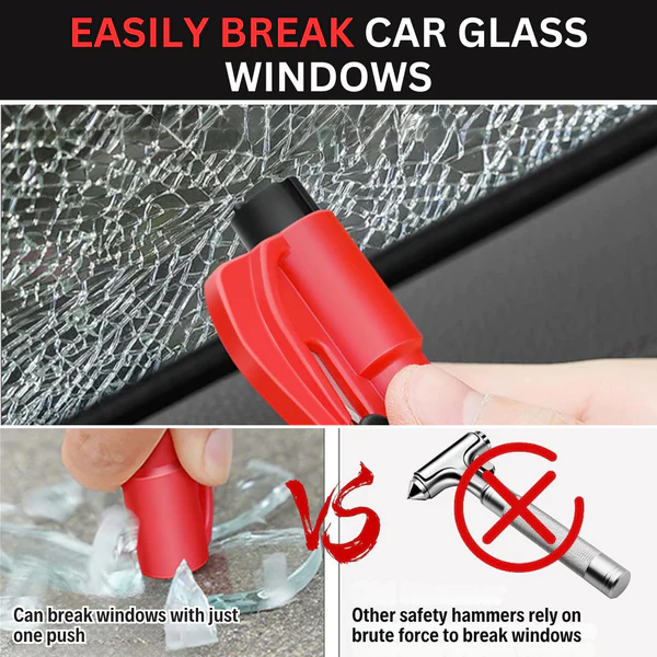 AEXZR 2-in-1 Emergency Car Glass Breaker & Seatbelt Cutter