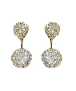 Simple Hollow Diamond Ball Earrings