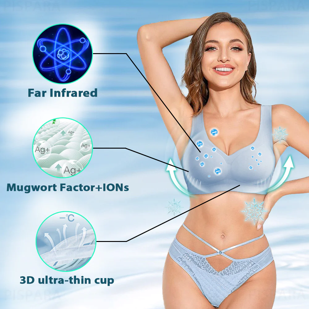 PISPARA Ice Silk Ion Lymphvity Detoxification and Shaping & Powerful Lifting Bra