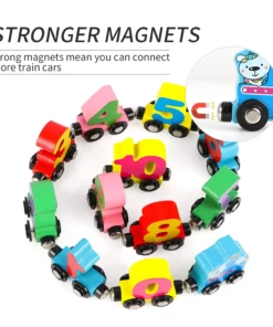 Numbers And Letters Magnetic Train Puzzle Wooden Toy Car