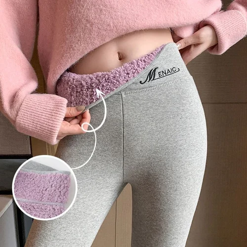 Winter Thickened Fleece Lined Leggings for Women