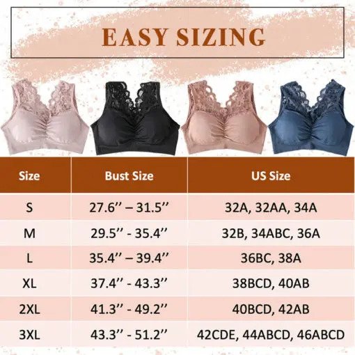 LAMI BRA  Push Up Comfort Super Elastic Breathable Lace Bra