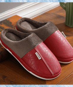 Waterproof PU Warm Slippers