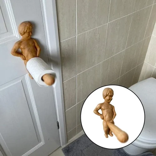 Funny Wood Toilet Roll Holder