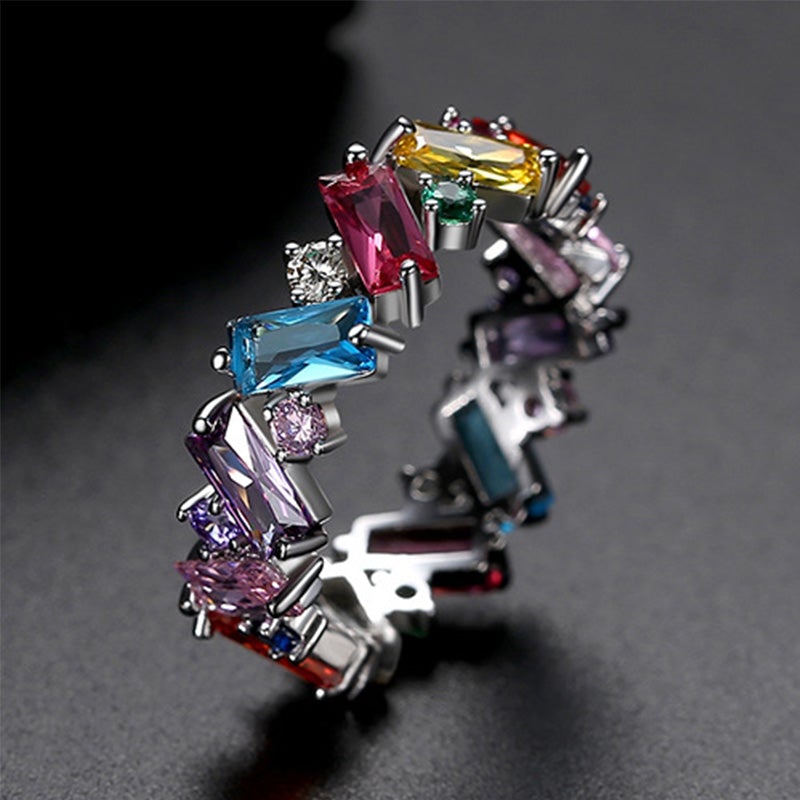 Rainbow Zircon Ring