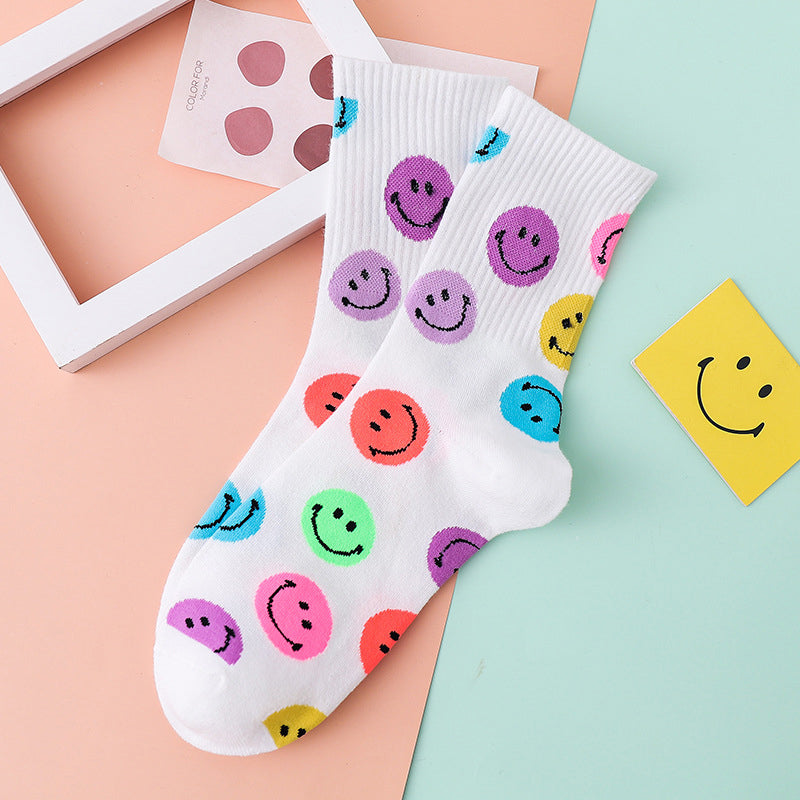 Cartoon Smiley Printed Socks