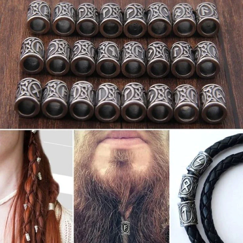 Viking Runes Beads Set (24 beads)