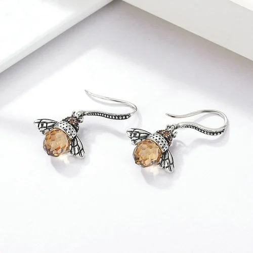 Queen Bee Crystal Drop Earrings