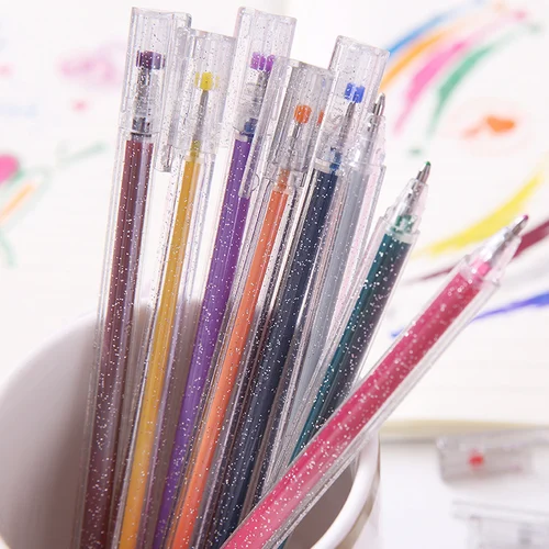 Colored Gel Glitter Pen 8 Color Set