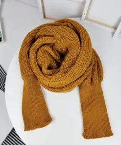 Trendy Knitted Sweater Scarf With Sleeves