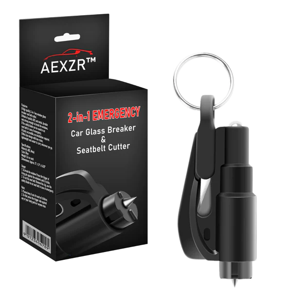 AEXZR 2-in-1 Emergency Car Glass Breaker & Seatbelt Cutter