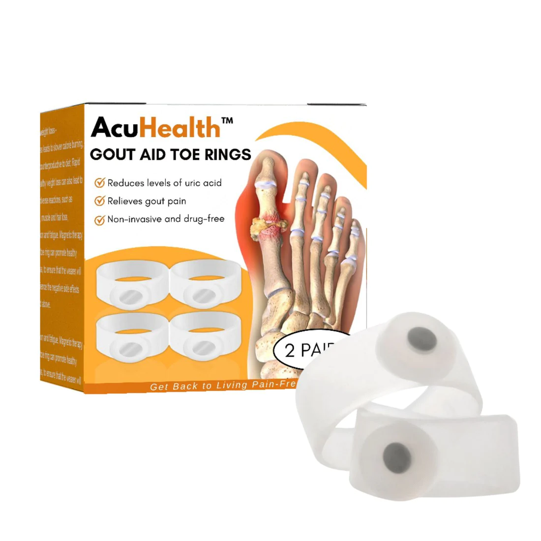 AcuHealth Gout Aid Toe Rings