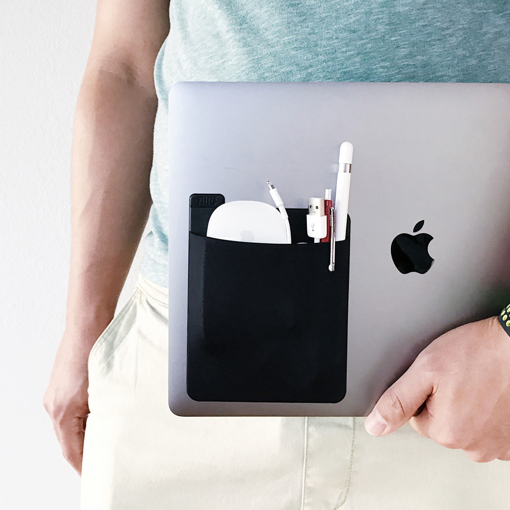 Adhesive Pocket Laptop Storage for External Hard Drives & Pens