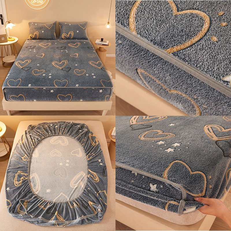 Super Soft Coral Velvet Mattress Cover