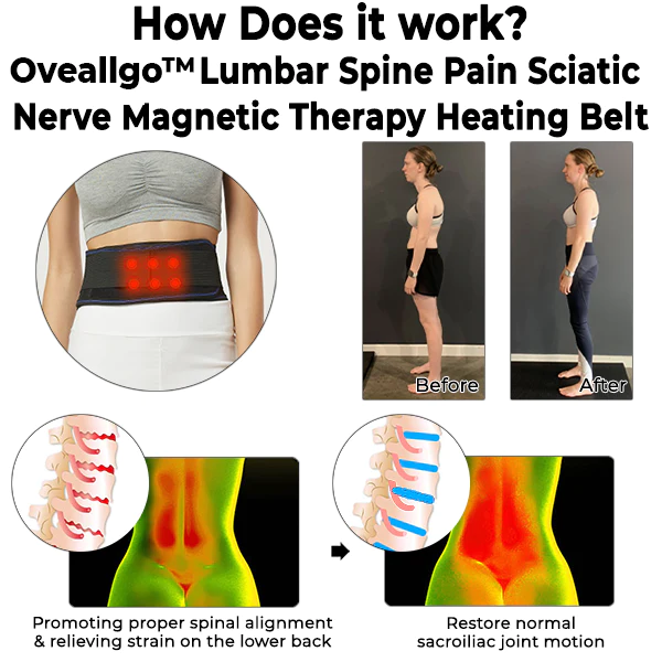 Oveallgo Lumbar Spine Pain Sciatic Nerve Magnetotherapy Heating Belt