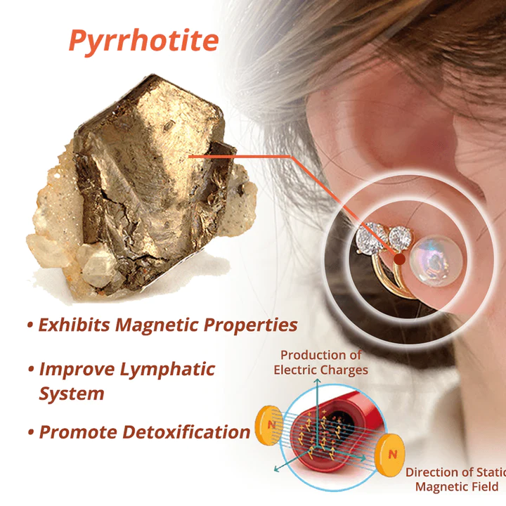 flysmus Lymphvity MagneTherapy Pyrrhotite Earrings