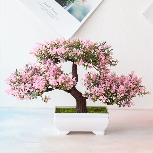 Artificial Bonsai Plants Small Tree Pot