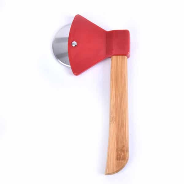 Axe Bamboo Handle Pizza Cutter