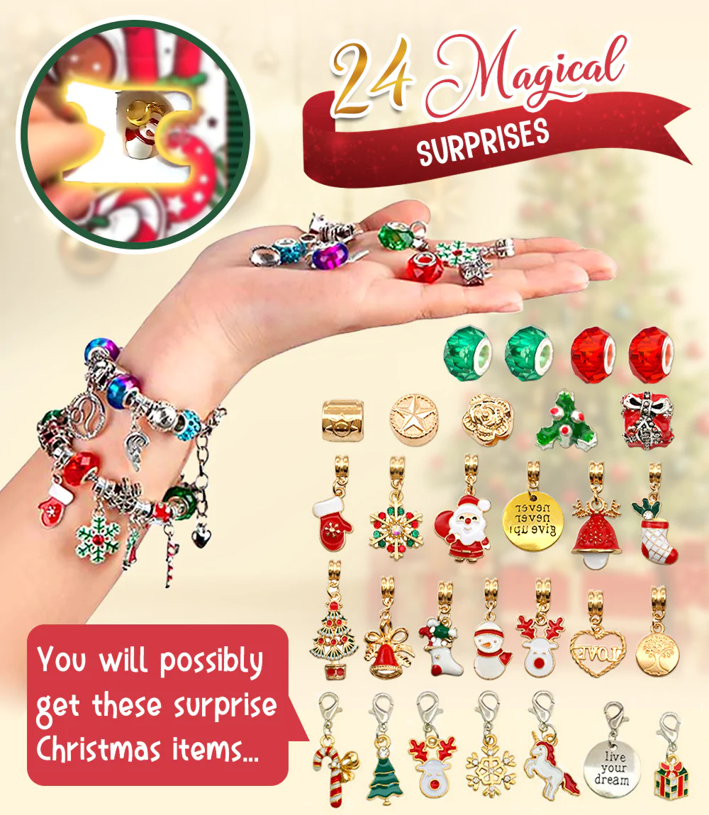 Golden Christmas Advent Calendars Bracelet