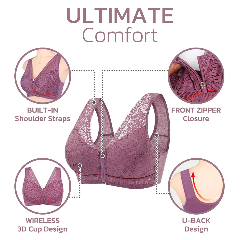 HealthLift Lymphvity Front Zipper Bra