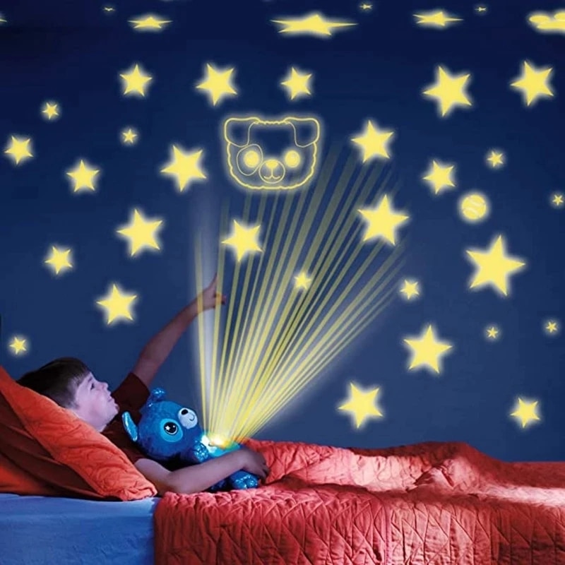 Baby Stuffed Animal With Starry Light Projector