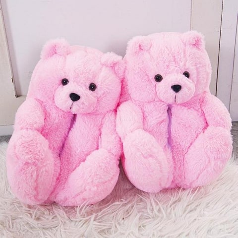 Comfy Teddy Bear Plush Slippers