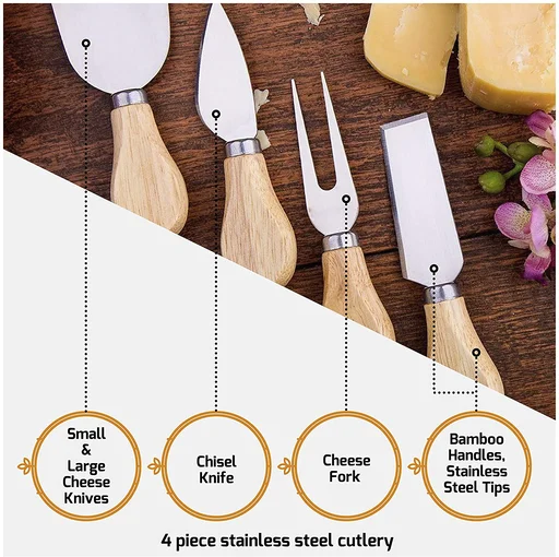 Bamboo Cheese Board and Cutlery Set