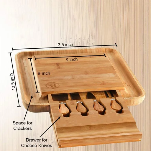 Bamboo Cheese Board and Cutlery Set