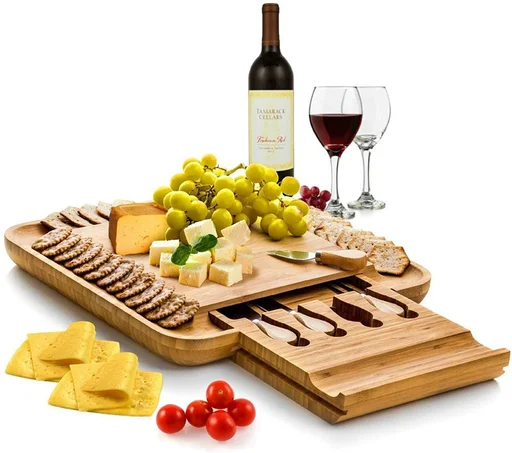 Bamboo Cheese Board and Cutlery Set