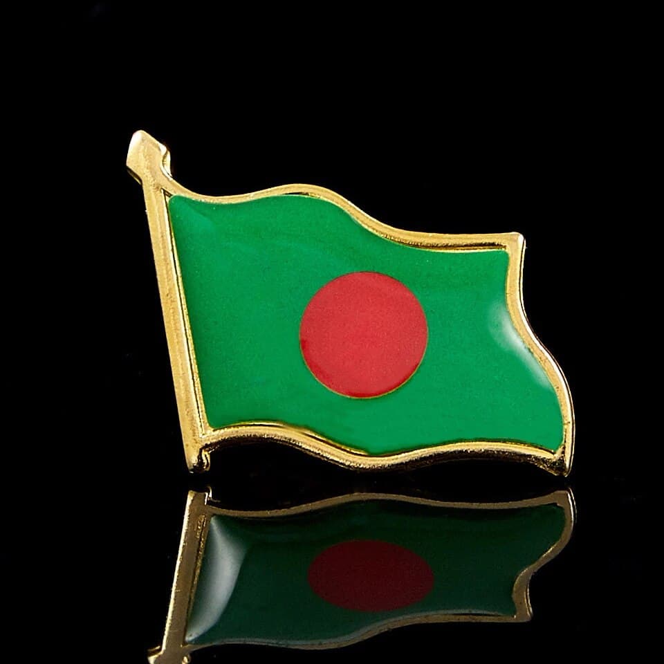 Bangladesh Tone National Color Flag Lapel Pin