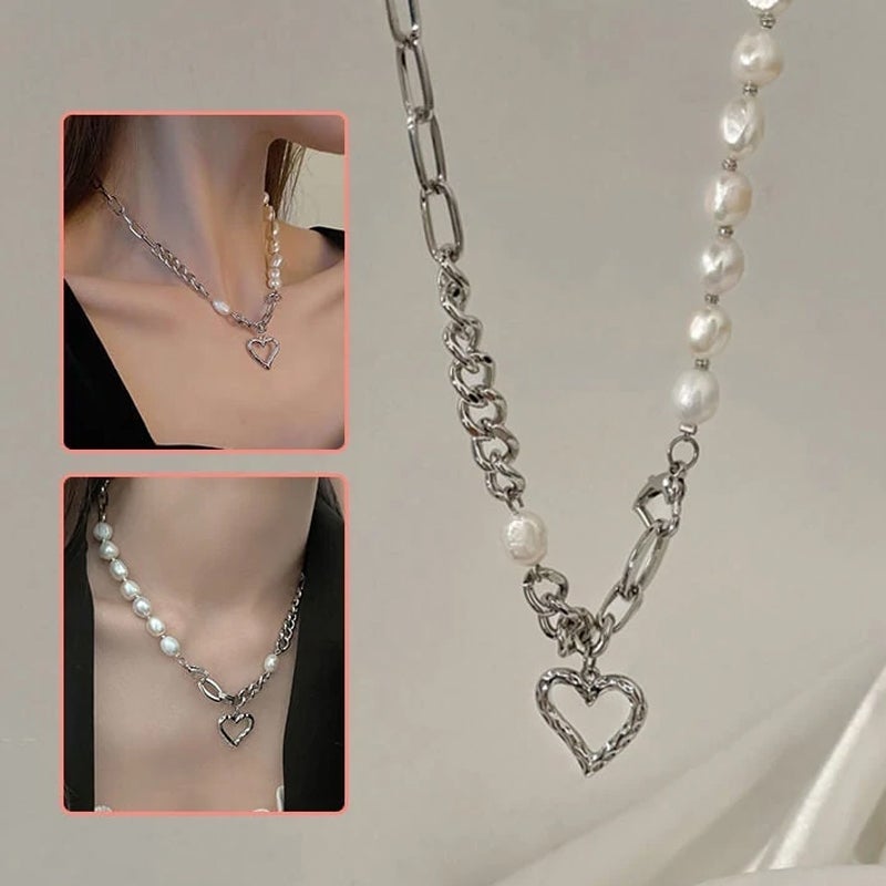 Baroque Pearl-Heart Choker