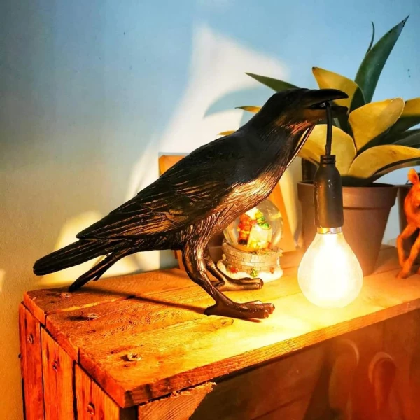 Black Raven Bird Crow Lamp For DĂŠcor