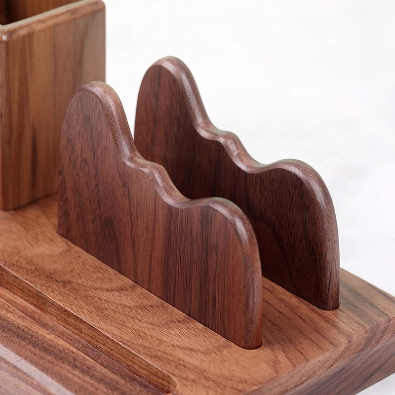 Desk Organizer Wood Pen Holder